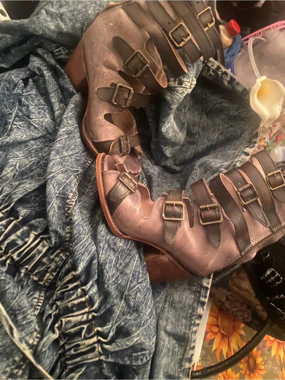 freebird Brown Lace-Up Buckle Mid-Calf Boots
